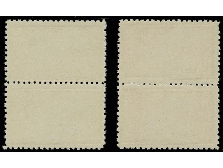1944, Dr. Thebussem 5 pta. in unissued colours yellow and orange, perforated, in vertical pairs, unhinged mint (Edifil 983cc)