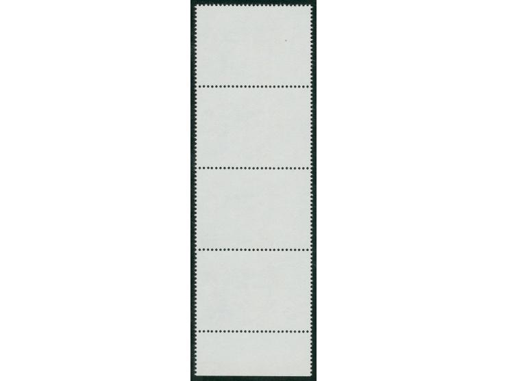 1989, Maria de Maeztu 20 pta., vertical strip of 4 with shifted print, the top 2 stamps with black inscriptions completely mi