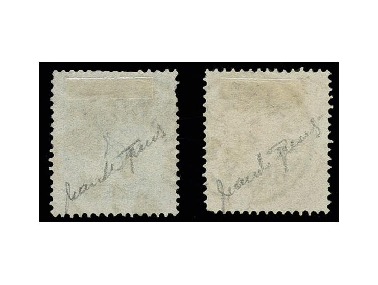 3 sk. green and 24 sk. vermillion, used with clear cds., Sperati forgeries, signed in pencil