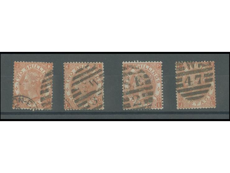 1880, 2 s. brown, Sperati forgeries, four different types, all used, fine, signed in pencil