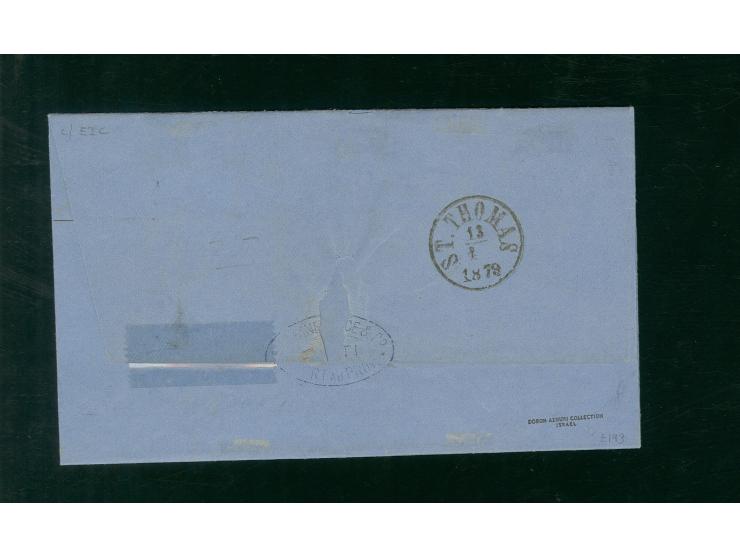 HAITI: 1 d. rose-red, pl. 171, and 1½ d. lake-red, tied by barred "E53" to entire letter from "PORT AU PRINCE AP 10 79" to St