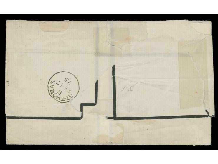VENEZUELA: 4 d. vermilion, plate 13, tied by barred oval "C60" to letter sheet with adjacent clear "LA-GUAYRA FE 9 75", doubl