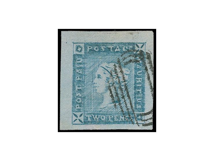 1859, Lapirot intermediate impression 2 d. blue, large margins all around and neatly cancelled, extremely fine, signed Holcom