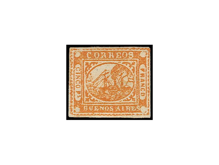 5 p. yellow, unsued, Sperati forgery, fine, signed in pencil