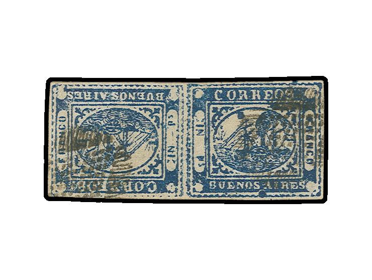 1 p. blue as horizontal tête-bêche, used, Sperati forgery, fine, signed in pencil