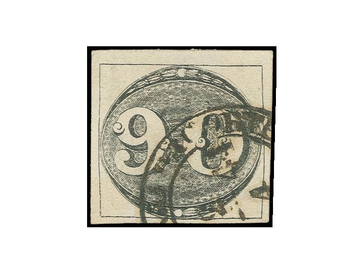 90 c. with clear cds, Sperati forgery, fine, signed in pencil