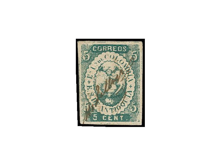 1868, Coat of arms 5 c. blue-green, with manuscript, Sperati forgery, fine, signed in pencil