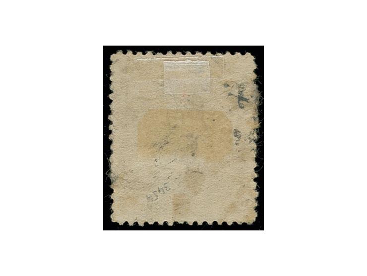 3 ch. on 25 p. with double surcharge, one weaker and shifted to the left, used by single circle date stamp, fresh colour and 