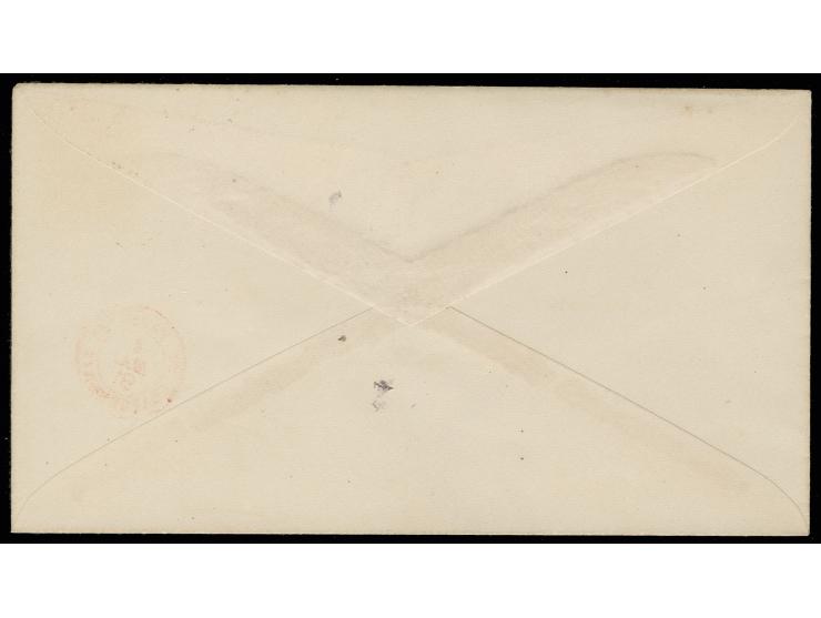 1891, envelope UPU 90 ct. on 15 c. yellow, so-called 'Parisot envelope' as registered letter with adjacent "ADMON PRINCIPAL D