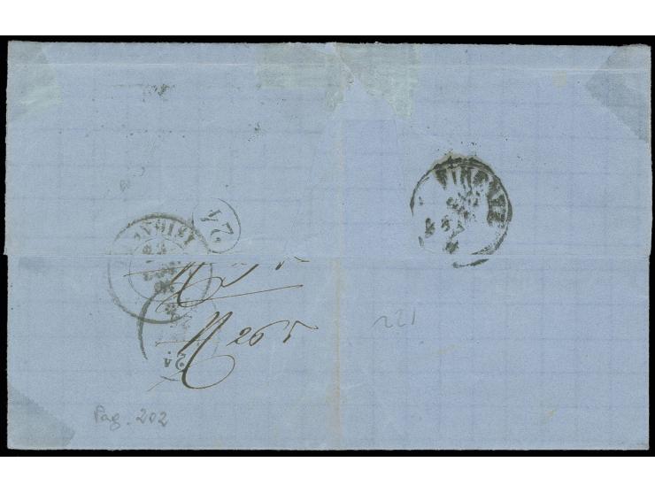 ITALIAN POST: 1867, De La Rue 10 c. orange-brown, 6 single copies, 4 tied by dotted numeral "234" and 2 by boxed "PIROSCAFI P