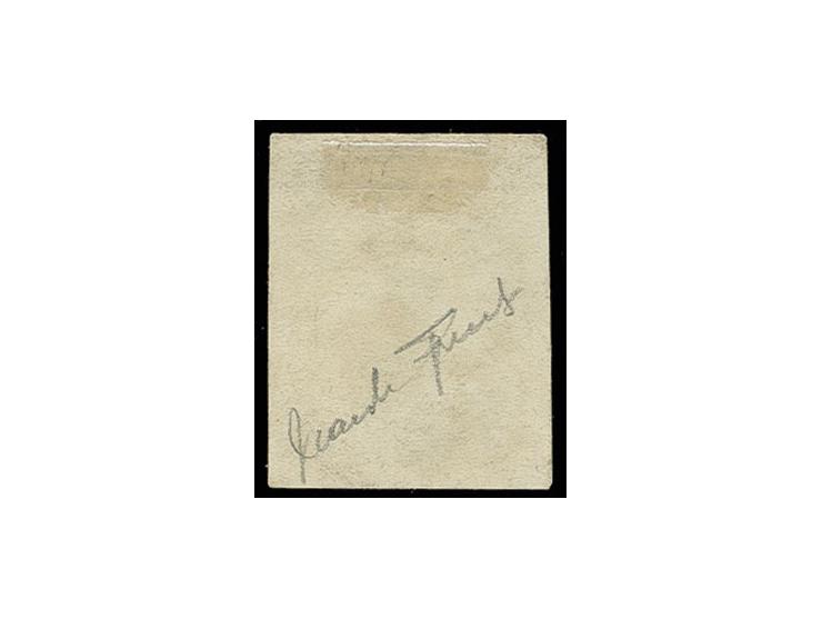 1870, Lion 3 r. black, used, Sperati forgery, fine, signed in pencil