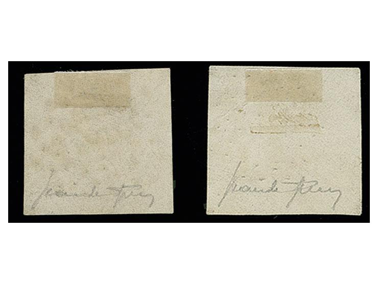 1858, Coat of arms, ½ p. error of colour, used with clear cancel "LIMA", Sperati forgery, fine, signed in pencil, in addition