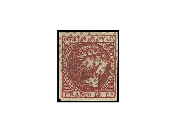 1854, Isabella II 10 c. carmine, used, Sperati forgery, fine, signed in pencil