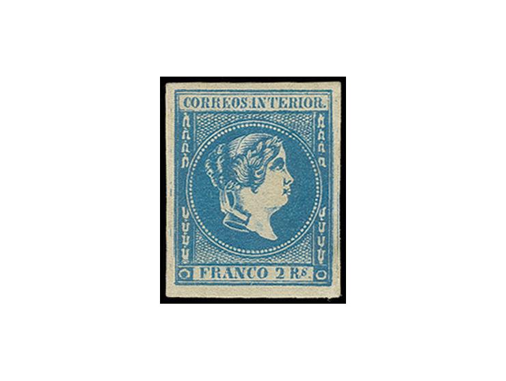  2 r. blue, unused with original gum, Sperati forgery, fine, signed in pencil