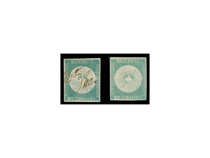80 c. green, Sperati forgeries type A and B, A unused, B with manuscript, fine, signed in pencil