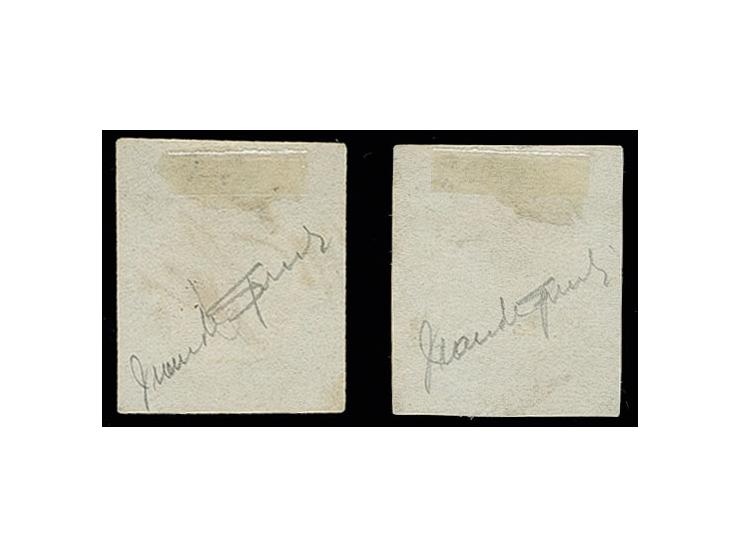 80 c. green, Sperati forgeries type A and B, A unused, B with manuscript, fine, signed in pencil