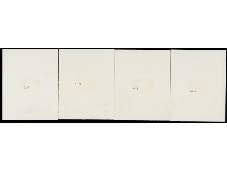 Human Rights 3 c. and 8 c., 2 colour-proofs each, all on DLR presentation cards, one approved