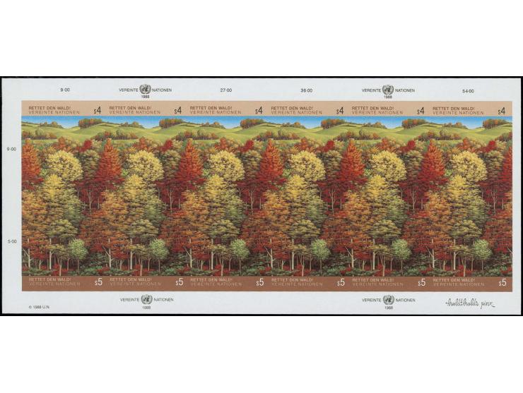 1988, Survival of the forests, cpl. sheet in issued colours, unhinged mint, in presentation card, only 3 printed