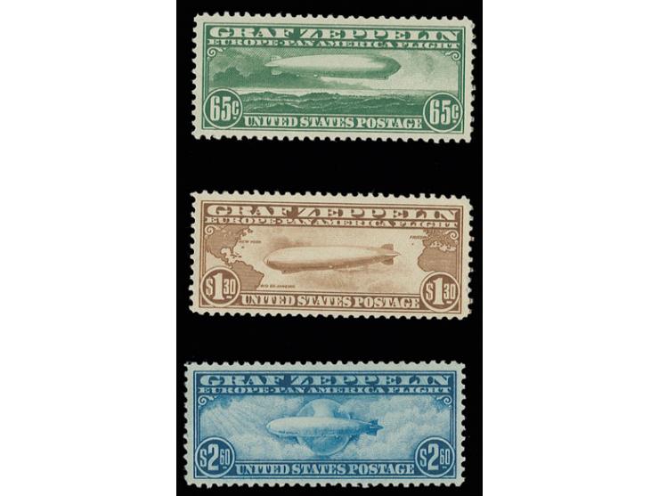 1930, Zeppelin 65 c.-2,60 $ cpl., unmounted mint, 65 c. little paint adherence and 2,60 $ crease in the left upper corner, ot