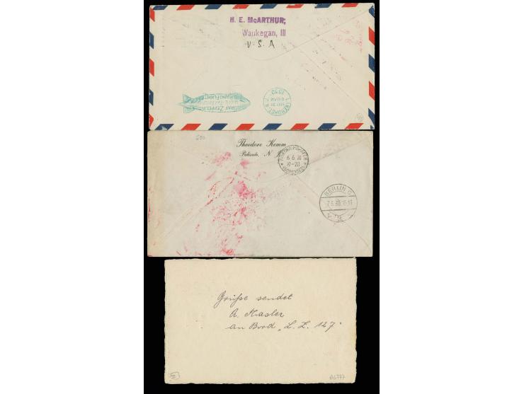 65 c.-2,60 $ cpl. on Zeppelin flight card resp. covers, fine