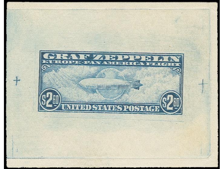 XXX LOS ENTFÄLLT XXX 2,60 $, small die proof on ungummed paper, very fine and rare (Scott-no. C15P)