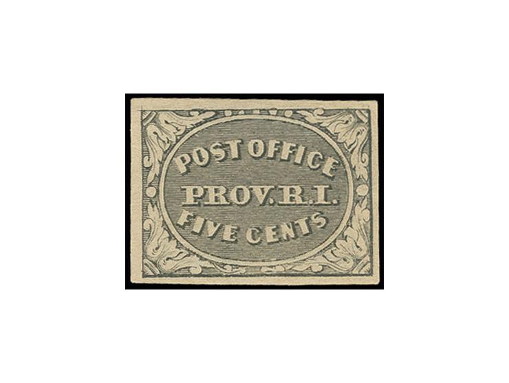 PROVIDENCE: 1846, 5 c. black, unused without gum, Sperati forgery, fine, signed in pencil