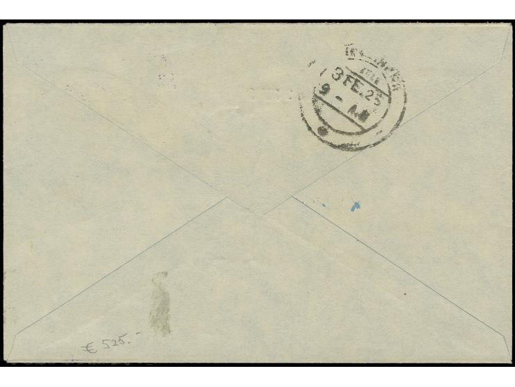 INDIEN: 1925, RAF-Demonstrationsflug Risalpur-Calcutta 19.1., Brief mit violettem Cachet, Kabinett (Muller-Nr. 7)