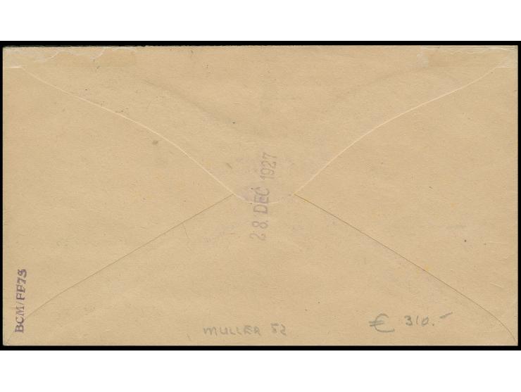 1927, Rückflug Calcutta-Paris durch Leon Challe, Sonderumschlag mit Aufgabestempel vom 3.11., Kabinett (Muller-Nr. 52)