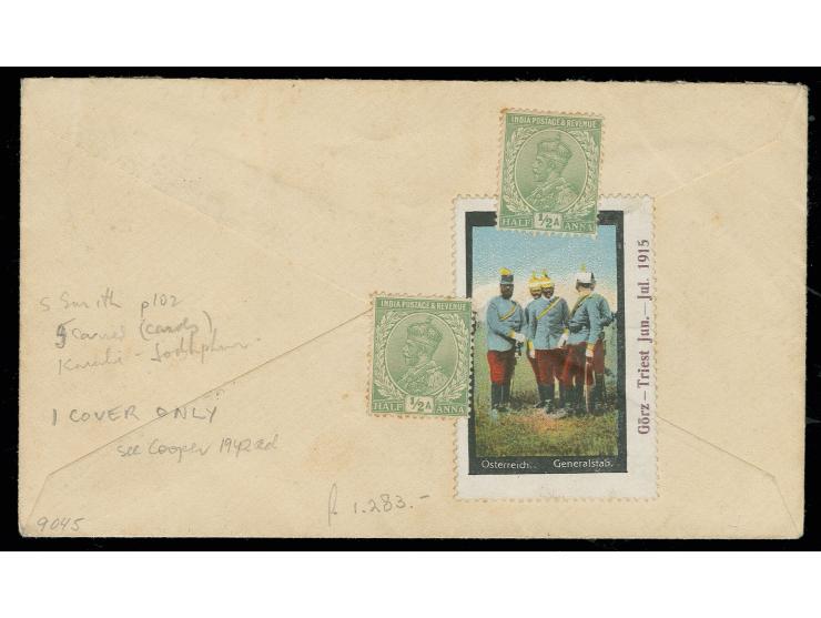 1928, Weltrundflug durch Baron von Koenig mit Flugzeug "Kamerad" Karte von Karachi nach Jodhpore mit Stempel "KARACHI 28.12" 