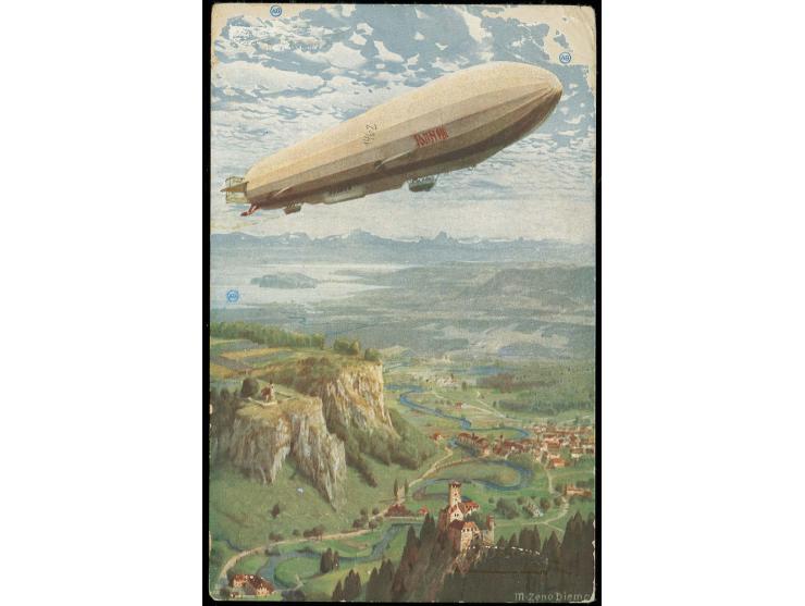 VIKTORIA LUISE (LZ 11): 1913, Delag-Karte "Über der Erde" (kleine Randmängel) von der Landungsfahrt Hamburg-Oldenburg-Hamburg