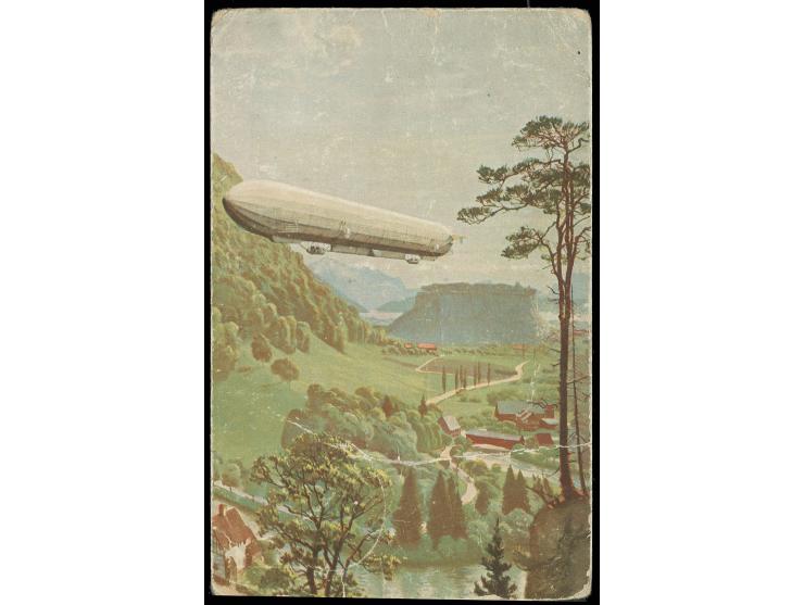 Delag-Ganzsachenkarte "Schweizerfahrt" (kleine Mängel) mit Bordpoststempel vom 29.9.12 (Rückfahrt Kassel-Frankfurt)