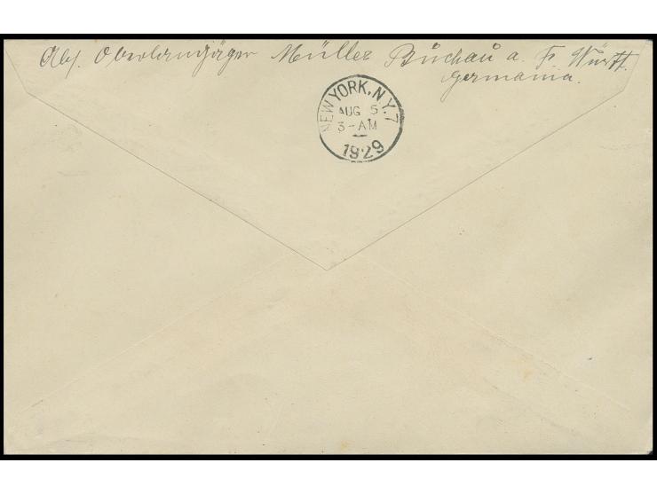 GRAF ZEPPELIN (LZ 127): 1929, durchgeführte Amerikafahrt, Bordpost vom 4.8.1929, Brief mit zweimal 2 M. Zeppelin, mit Ankunft