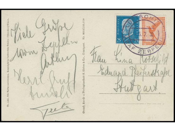 1932, Schweiz-Kurzfahrt 5.7., Passagier-Fotokarte (Frankatur etwas fehlerhaft), Kabinett