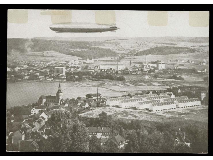 Saargebietsfahrt, Saargebiets-Post, Sonderkarte der Rundfahrt mit Einzelfrankatur Flugpost 5 Fr., Kabinett