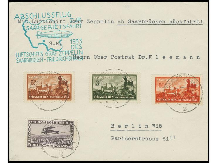 Brief der Rückfahrt mit u.a. kpl. Satz Neunkirchen, Kabinett