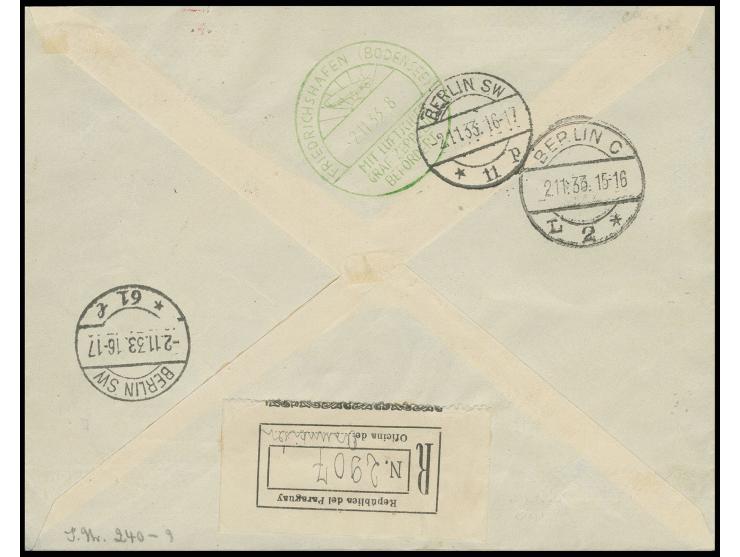 Paraguay-Post: R-Brief nach Berlin, äußerst dekorative Frankatur, Kabinett