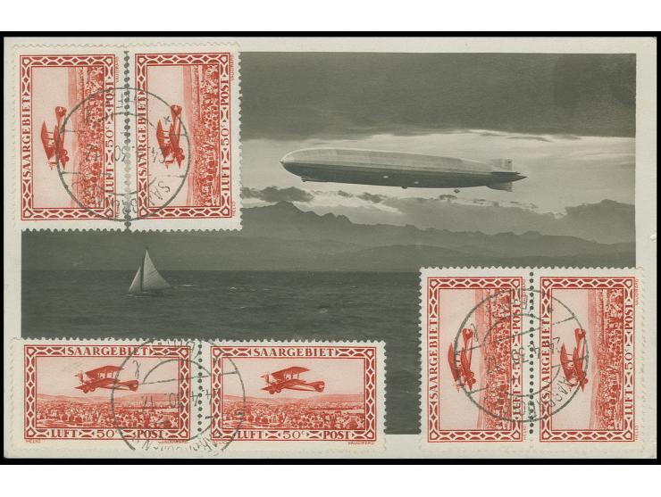 Englandfahrt, Fotokarte mit vorderseitiger Frankatur Mi.-Nr. 127 (4, dabei Plattenfehler VIII) sowie rückseitig 126 (6), Kabi