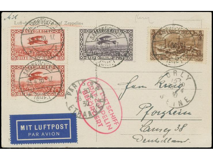 Abwurf Orly, Fotokarte mit jeweils Ankunftsstempel von Orly und Paris, Kabinett