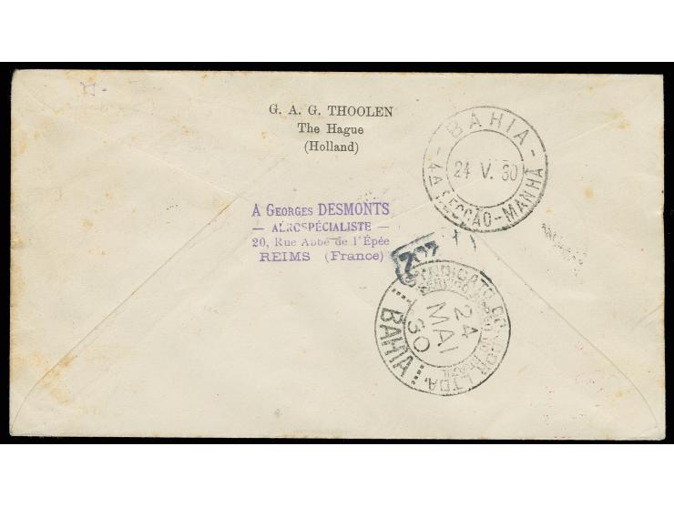 Brief bis Bahia mit u.a. Madonna 10 Fr., adressiert nach Holland, ganz geringfügig randstockig