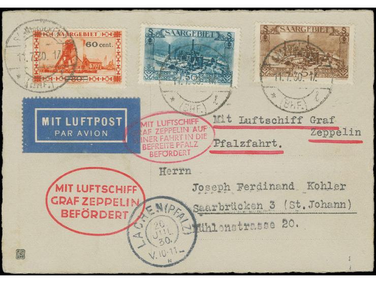 Pfalzfahrt, Karte alle Stempel vorderseitig, Kabinett