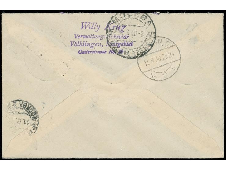 Rußlandfahrt, Brief mit u.a. Madonna 10 Fr. sowie Flugbestätigungsstempel von Karlsruhe, Kabinett