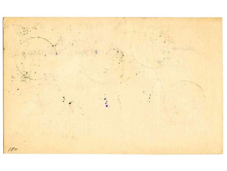 Niederlandefahrt, Karte mit violettem Sonderankunftsstempel, adressiert nach New York, alle Stempel vorderseitig, Kabinett