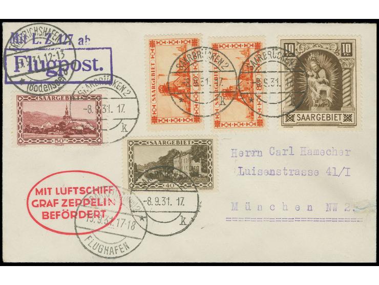 Brief (rechts kurzer Einriß) mit u.a. Mi.-Nr. 103II