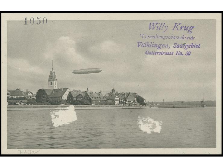 Schweizfahrt, Fotokarte (bildseitig 2 Schürfstellen) mit Einzelfrankatur Mi.-Nr. 159, Pracht