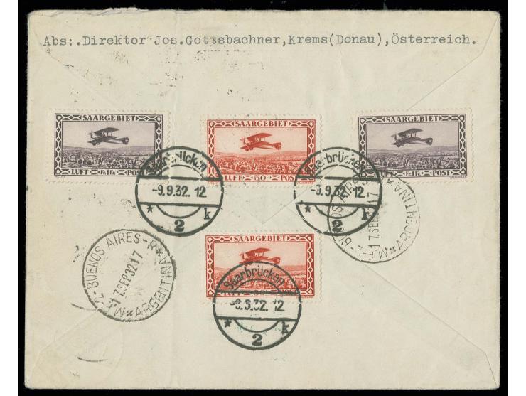 6. Südamerikafahrt, R-Brief mit u.a. Mi.-Nr. 97 und 159 nach Argentinien, Pracht