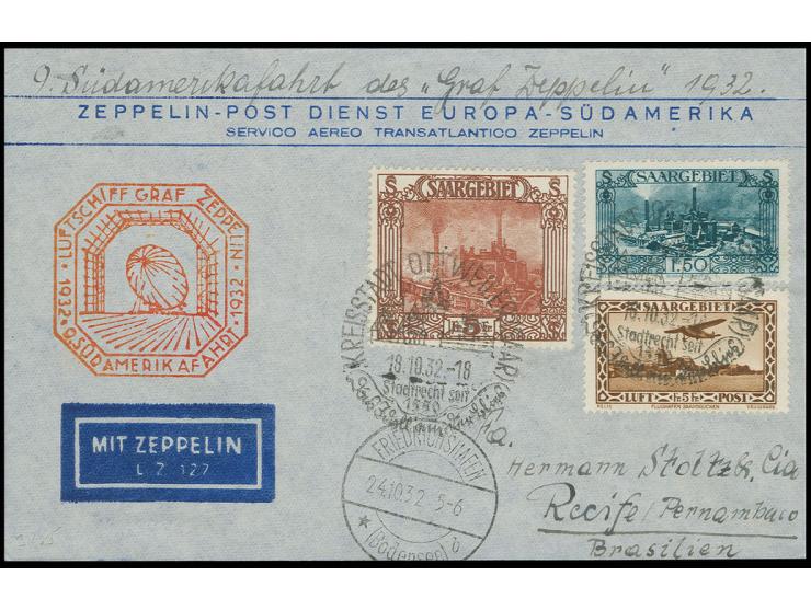 9. Südamerikafahrt, Brief mit u.a. Mi.-Nr. 97 und 159 nach Pernambuco, Kabinett
