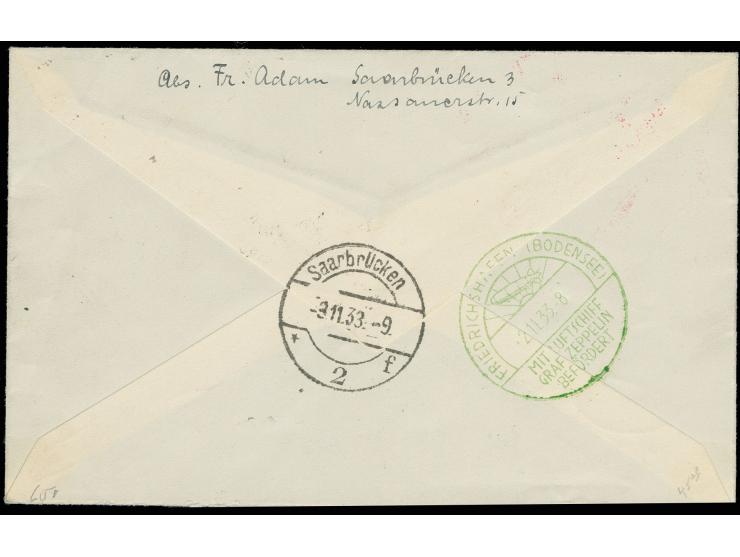 R-Brief der Rundfahrt bis Friedrichshafen mit u.a. 3 Werten Madonna 10 Fr., Kabinett