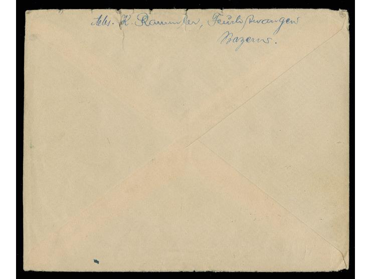 Brief mit sehr guter Frankatur Mi.-Nr. 159 und 177 sowie DR-Zusatzfrankatur Mi.-Nr. 541 und 543 entwertet mit Bahnpoststempel