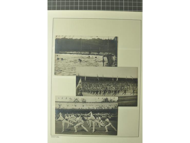 1912, STOCKHOLM: Sammlung mit 4 Briefen, 11 ungebrauchten und gebrauchten Ansichtskarten und 19 Vignetten (teils in Einheiten