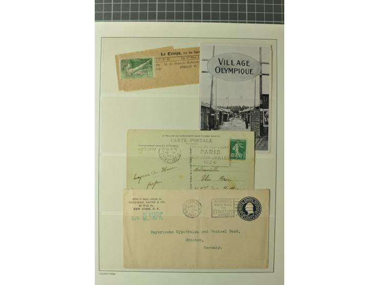 1924, PARIS: Sammlung mit kpl. Sondermarken-Sätzen inkl. Libanon und Syren, verschiedenen Vignetten und 25 Briefen/Karten, da